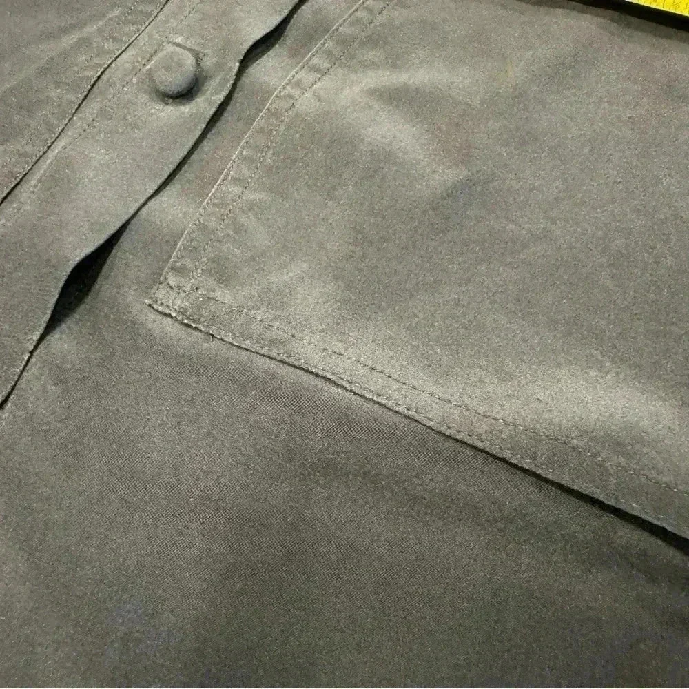 Vintage Silk Studio by Claude Bennett black long sleeve button up blouse size 10 - Picture 7 of 9